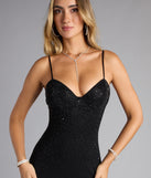 Adaline Rhinestone Glitter Mesh Formal Dress
