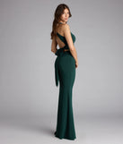 A stunning pick for an engagement photoshoot outfit or autumn wedding guest dress, this fall formal dress showcases the Juliane Strappy Back Mermaid Formal Dress in hunter green with a graceful silhouette that captures the moment.