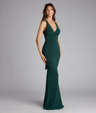 A stunning pick for an engagement photoshoot outfit or autumn wedding guest dress, this fall formal dress showcases the Juliane Strappy Back Mermaid Formal Dress in hunter green with a graceful silhouette that captures the moment.