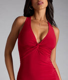 A stunning pick for an engagement photoshoot outfit or autumn wedding guest dress, this fall formal dress showcases the Juliane Strappy Back Mermaid Formal Dress in red with a graceful silhouette that captures the moment.