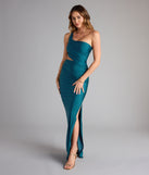 Natalia One-Shoulder Cutout Slit Formal Dress
