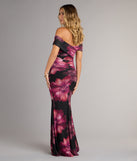 Cornelia Off-The-Shoulder Slit Floral Formal Dress