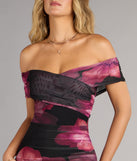 Cornelia Off-The-Shoulder Slit Floral Formal Dress