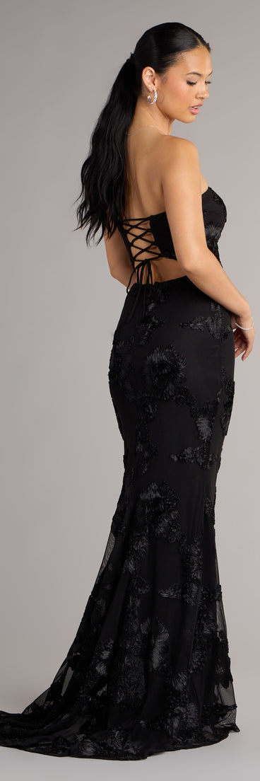 Ariela Lace-Up Cutout Mermaid Formal Dress