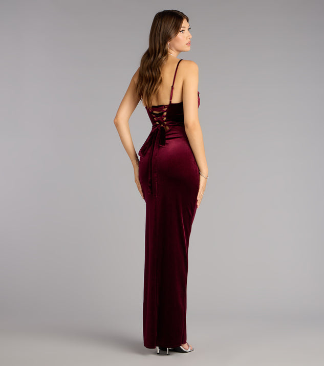 Sloane Velvet Lace-Up Column Dress | Windsor Sloane Velvet Lace-Up Column Dress | Windsor