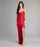 Style your seasonal looks with the Natalie Cowl Neck Lace-Up Slit Column Dress, a trend-right, fall dress designed for any plan on your calendar with new and unqiue details.