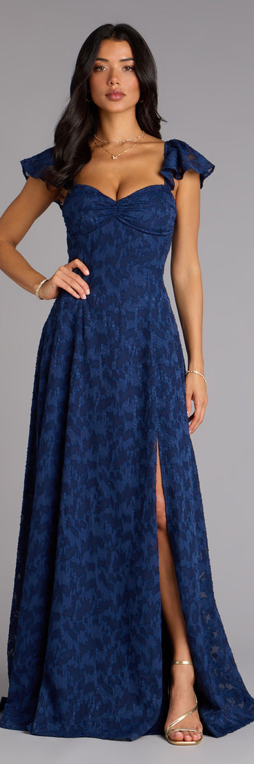 The Vittoria Flutter Sleeve A-Line Chiffon Formal Dress is your new go-to Windsor dress—effortless, versatile, and made to update your fall style in seconds.