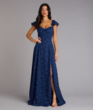 Vittoria Flutter Sleeve A-Line Chiffon Formal Dress