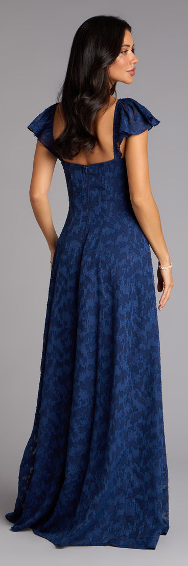 The Vittoria Flutter Sleeve A-Line Chiffon Formal Dress is your new go-to Windsor dress—effortless, versatile, and made to update your fall style in seconds.