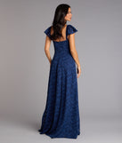 Vittoria Flutter Sleeve A-Line Chiffon Formal Dress