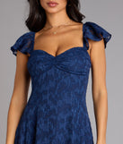 Vittoria Flutter Sleeve A-Line Chiffon Formal Dress