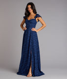 Vittoria Flutter Sleeve A-Line Chiffon Formal Dress