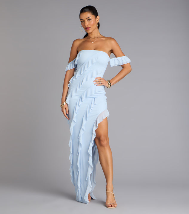 Cecilia Off-The-Shoulder Ruffle Formal Dress | Windsor Cecilia Off-The-Shoulder Ruffle Formal Dress | Windsor