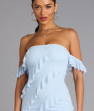 Cecilia Off-The-Shoulder Ruffle Formal Dress