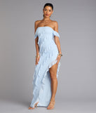 Cecilia Off-The-Shoulder Ruffle Formal Dress