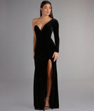 Cheyenne Formal One-Shoulder Velvet Dress
