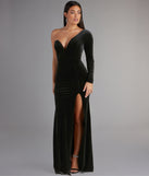 Cheyenne Formal One-Shoulder Velvet Dress