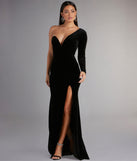 Cheyenne Formal One-Shoulder Velvet Dress