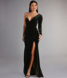 Cheyenne Formal One-Shoulder Velvet Dress