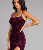 Ashlie Velvet Burnout Lace-Up Formal Dress