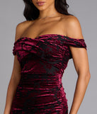 Sylvia Velvet Off-The-Shoulder Formal Dress