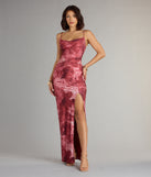 Style your seasonal looks with the Isa Floral Cowl Neck Slit Formal Dress, a trend-right, fall dress designed for any plan on your calendar with new and unqiue details.
