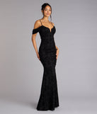 Evelina Mesh Velvet Mermaid Formal Dress