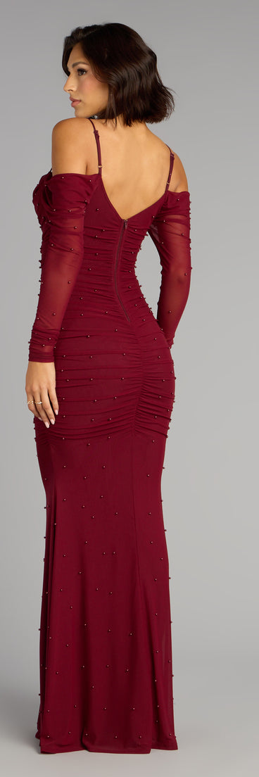 Lindsey Pearl Cold Shoulder Mermaid Formal Dress