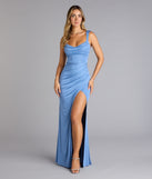 Karly Glitter Slit Mermaid Formal Dress