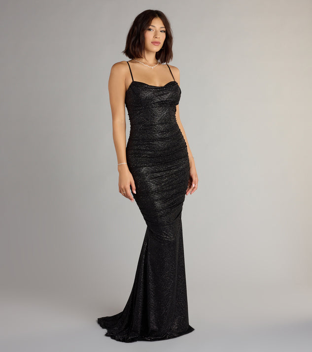 lyanna formal iridescent sequin mermaid dress Liana Glitter mermaid prom dresses
