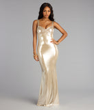 Gwyneth Metallic Open Back Mermaid Dress