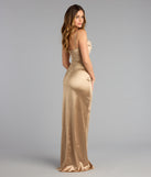 The Iliana Cowl Neck High Slit Satin Column Dress is your new go-to Windsor dress—effortless, versatile, and made to update your fall style in seconds.