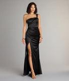 Feel ready for every dance floor moment or feed-worthy reel in the Kathie Formal Satin One-Shoulder Dress, a homecoming dress designed to own your moment.