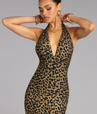Diana Glitter Leopard Mermaid Formal Dress