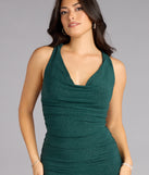 Ellaine Glitter Strappy Slit Formal Dress