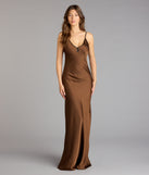 Blaire Satin Keyhole Slip Formal Dress