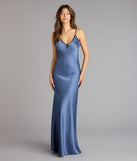 Blaire Satin Keyhole Slip Formal Dress