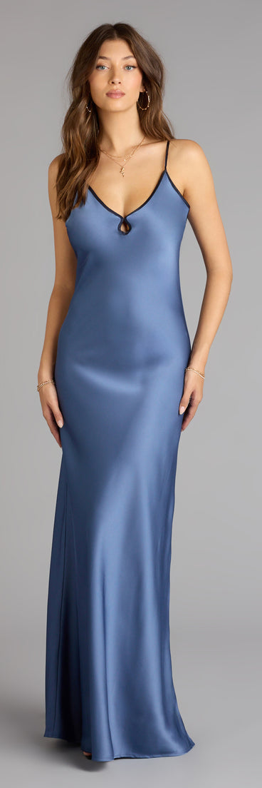 Blaire Satin Keyhole Slip Formal Dress | Windsor Blaire Satin Keyhole Slip Formal Dress | Windsor