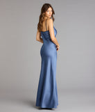 Blaire Satin Keyhole Slip Formal Dress