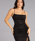 Selena Glitter Slit Mermaid Formal Dress