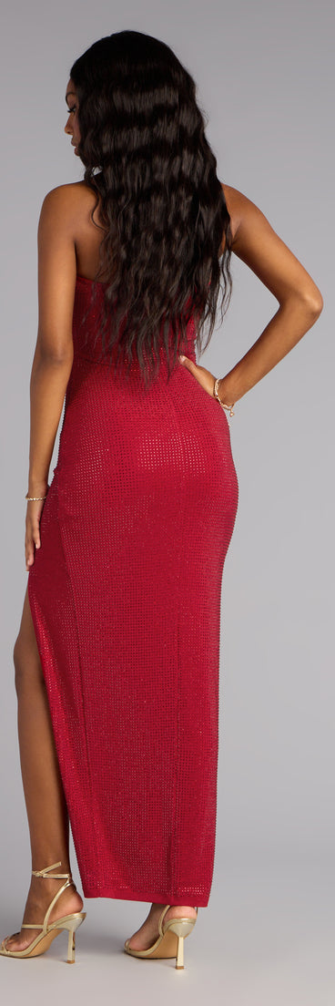 Celebrate in style with the Desirae Rhinestone Formal Dress, a holiday dresses standout that brings bold, festive flair and a party-ready look.