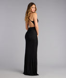 Lyra Rhinestone Mesh Cowl Neck Formal Dress