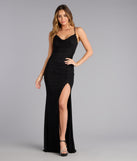 Lyra Rhinestone Mesh Cowl Neck Formal Dress