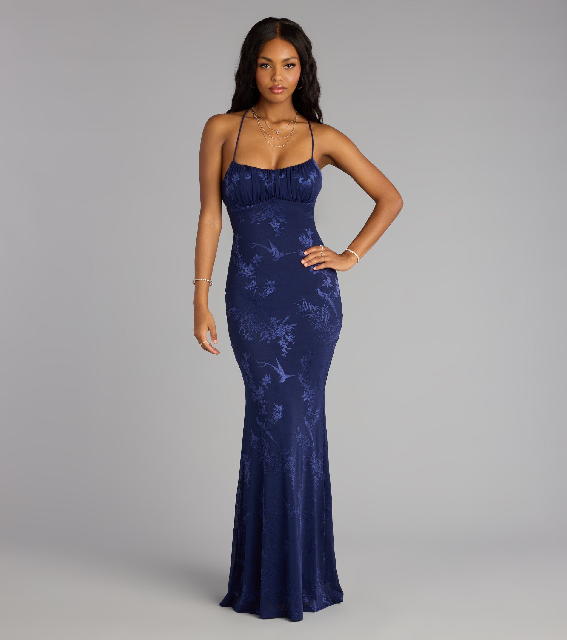 Elaine Jacquard Mesh Mermaid Dress | Windsor