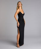 Adriane Beaded Floral Lace-Up Formal Dress