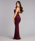 Clara Velvet Mesh Lace-Up Formal Dress