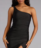Mariana One-Shoulder High Slit Column Dress