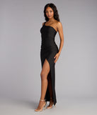 Mariana One-Shoulder High Slit Column Dress
