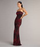 Renata Strapless Abstract Mermaid Formal Dress
