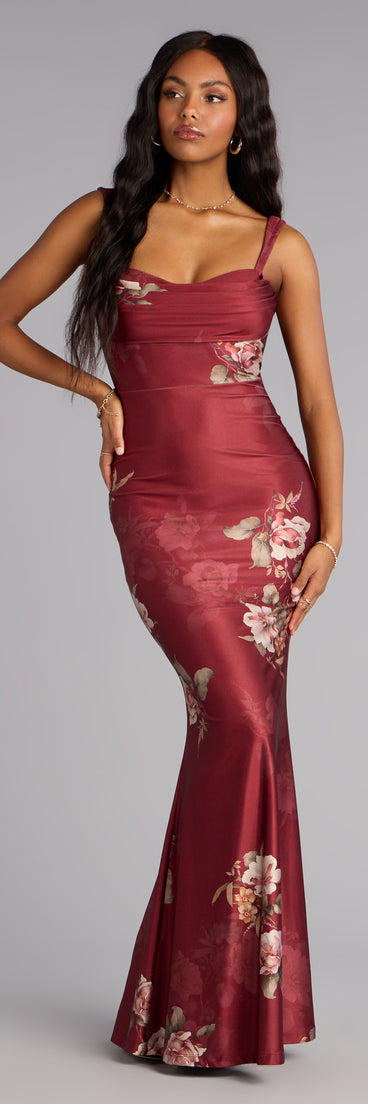 Grace Floral Open Back Mermaid Formal Dress